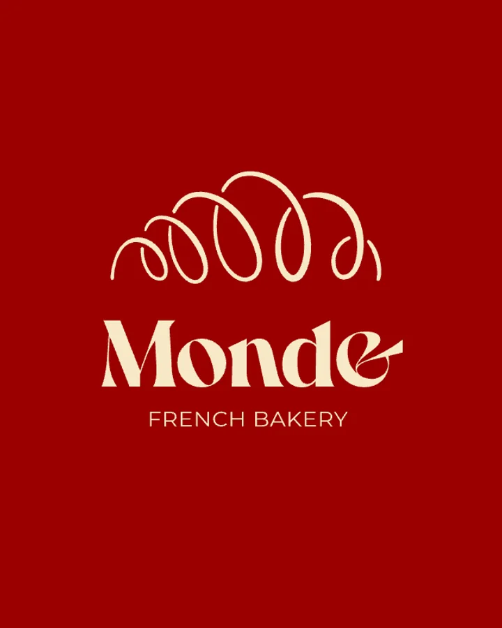 Monde french bakery logo on the brand red